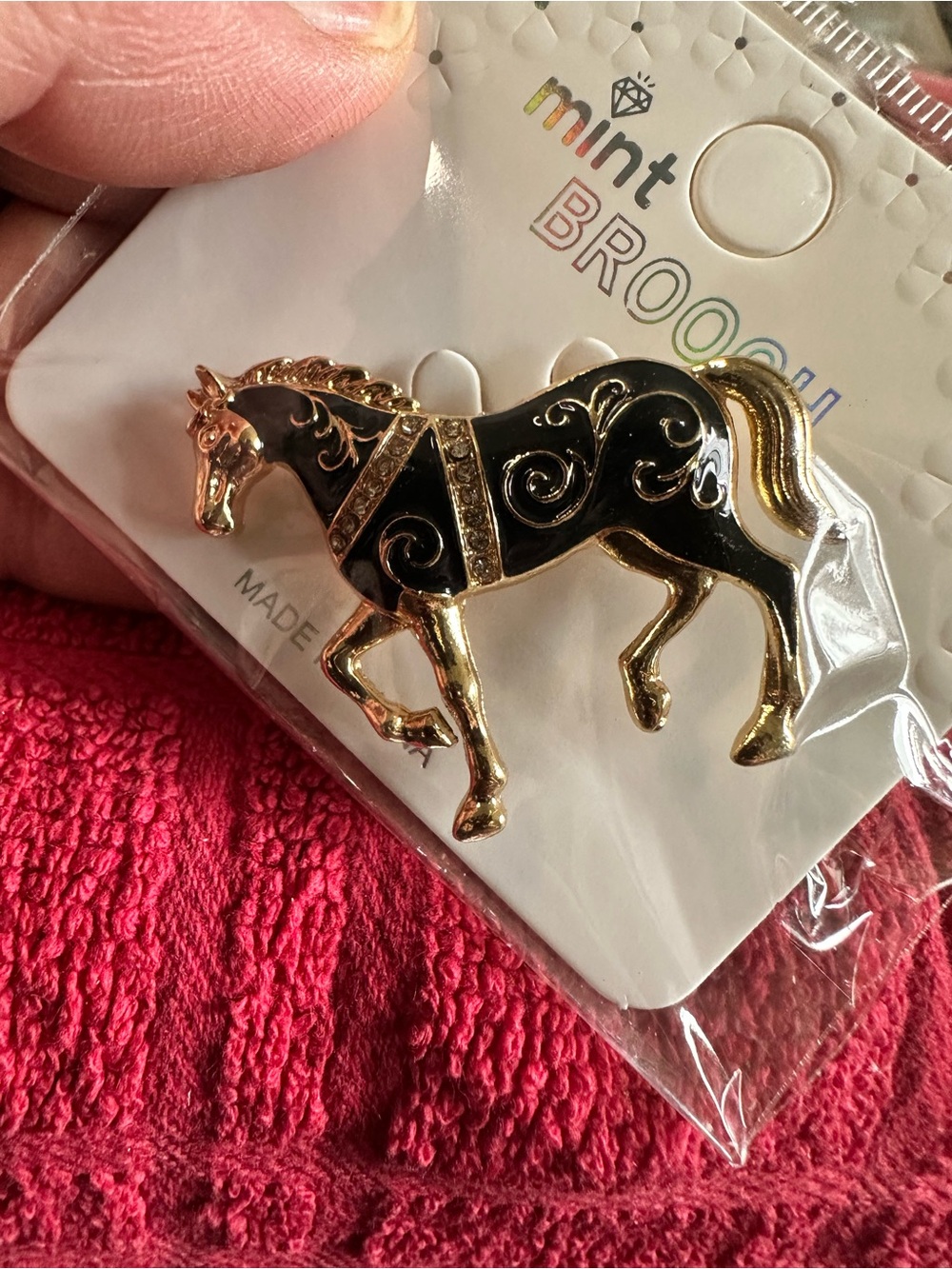 The Horse Gold and Black Horse Brooch by The Horse